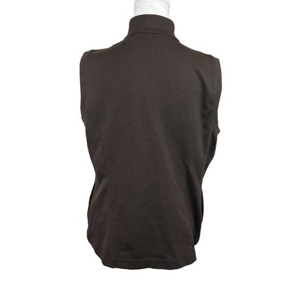 Weekends By Chicos Women's Dark Brown Zip Up Vest Size 1 US 8 Full Zip - Picture 8 of 10